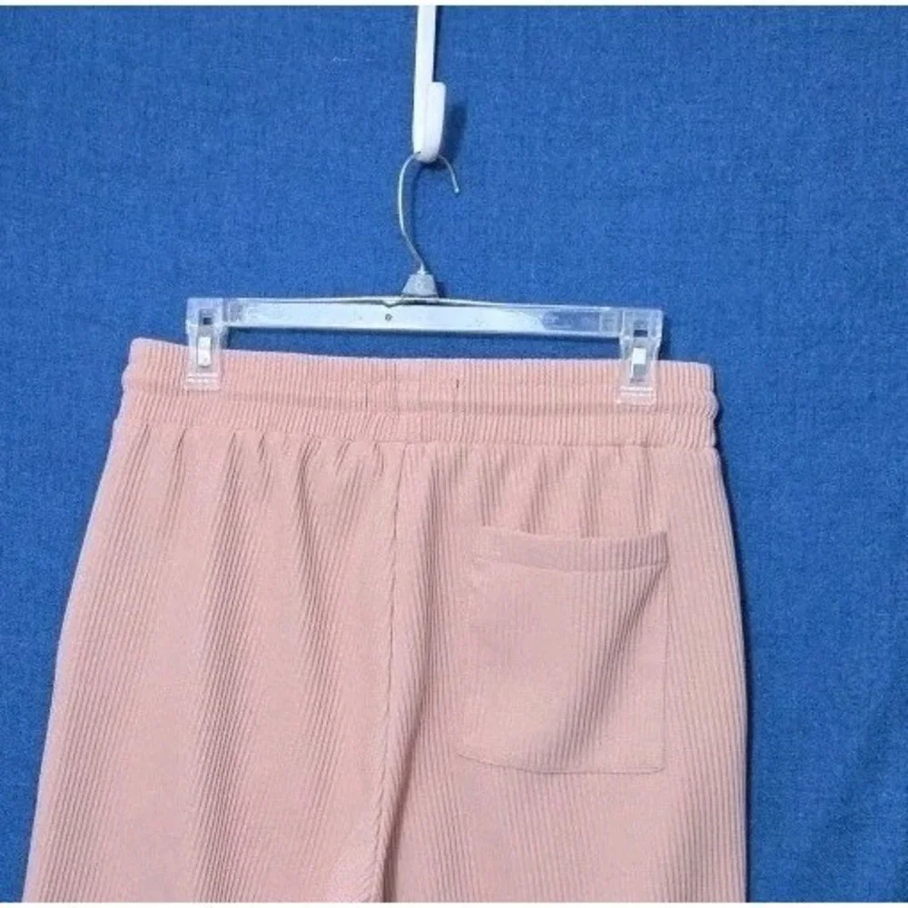 Forever 21 Men's M Rib Knit Lounge Joggers Pink Tapered Stretch Streetwear Pants